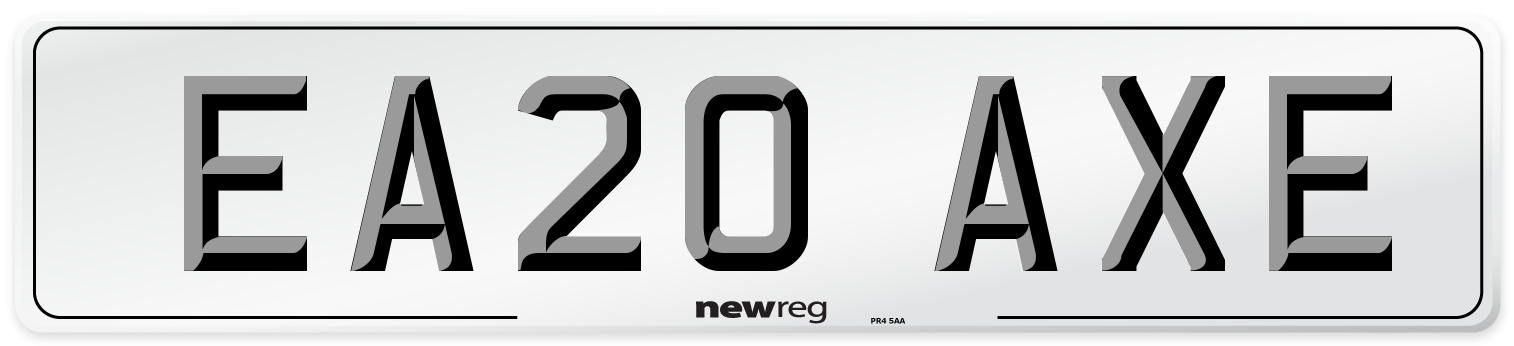 EA20 AXE Number Plate from New Reg